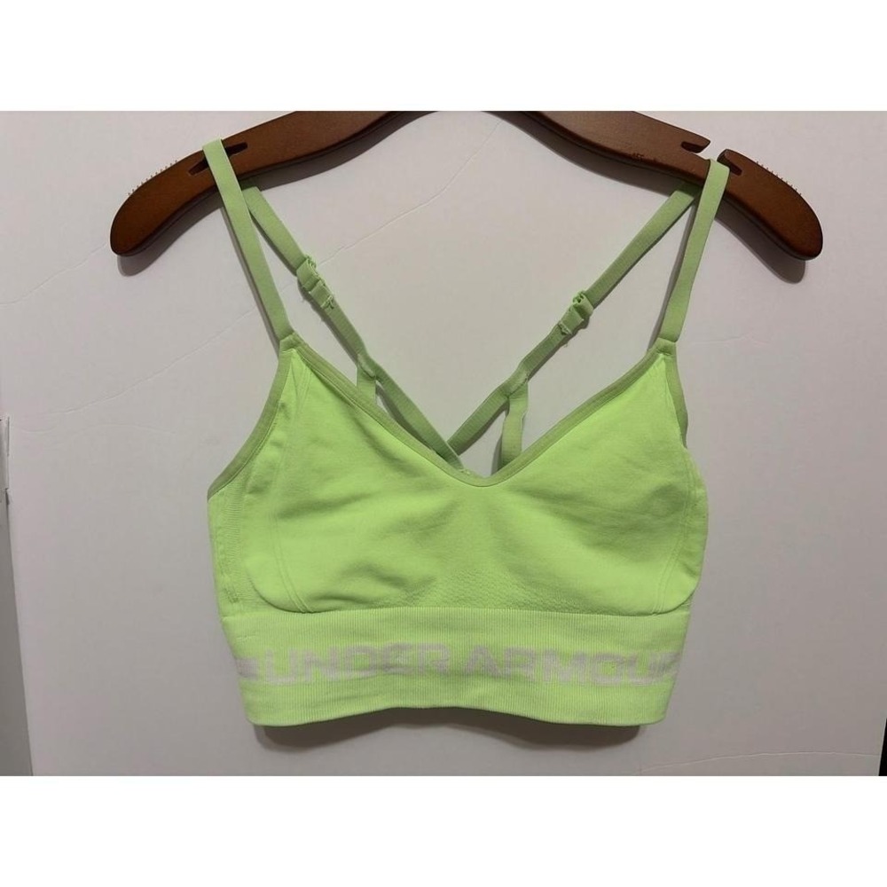 Under Armour Womens Seamless Compression Sports Bra Lime Green Neon Medium